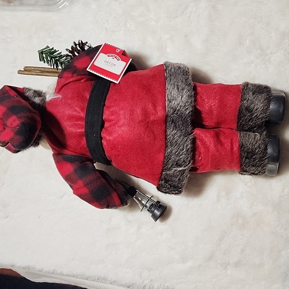 Festive Santa Claus Holiday Figurine - Red and Black. 19" Tall. - Picture 5 of 8